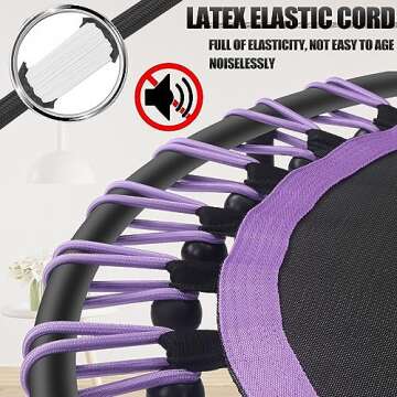 Newan 40" Silent Mini Trampoline Fitness Trampoline Bungee Rebounder Jumping Cardio Trainer Workout ...