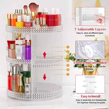 Awenia Rotating Makeup Organizer - Adjustable Storage Solution