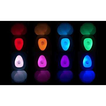 LightBowl Toilet LED Nightlight by Wally's, Motion Activated, Fits Any Toilet, 8 Colors in One Light.