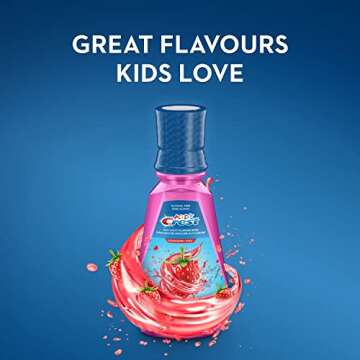 Crest Kid's Anti Cavity Fluoride Mouthwash, Alcohol Free, Strawberry Rush, 500 mL