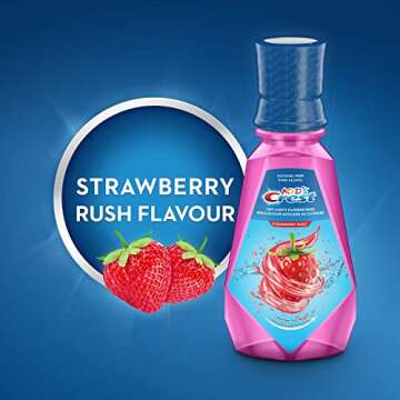 Crest Kids Anti Cavity Fluoride Mouthwash Strawberry Rush 500 mL