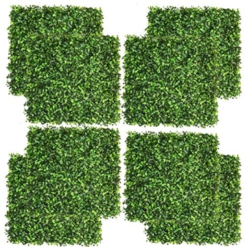 DearHouse 8 Pieces 20"x 20" Artificial Boxwood Panels Topiary Hedge Plant, Privacy Hedge Screen UV P...