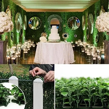 DearHouse 8-Piece Artificial Boxwood Panels for Indoor, Outdoor Decor