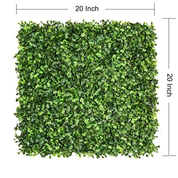 DearHouse 8-Piece Artificial Boxwood Panels for Indoor, Outdoor Decor