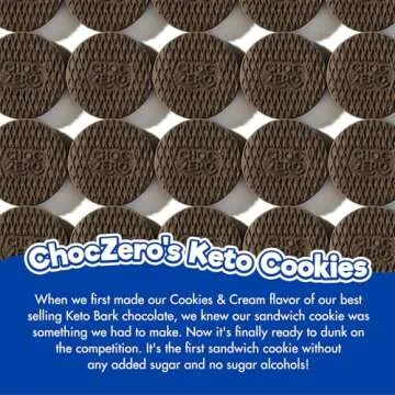 ChocZero Keto Chocolate Sandwich Cookies with Creme - Low Sugar Gluten Free Dunkies (1 Box, 9oz)