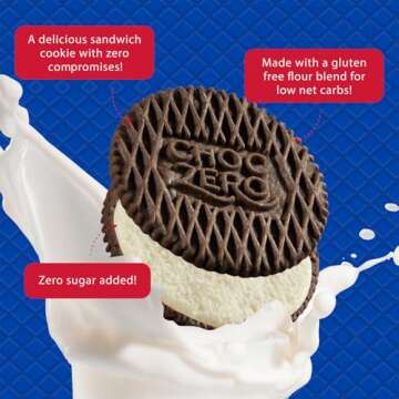 ChocZero Keto Chocolate Sandwich Cookies with Creme - Low Sugar Gluten Free Dunkies (1 Box, 9oz)