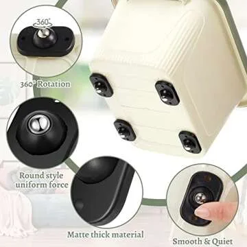 Honoson 16 Pcs Self Adhesive Caster Wheels Appliance Rollers Appliance Sliders for Kitchen Appliances 360° Swivel Universal Wheel Mini Small Kitchen (Black with 1 Steel Ball Style)