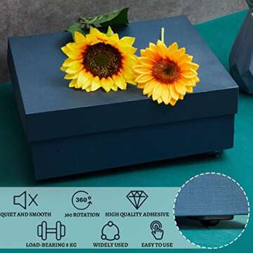 Honoson 16 Pcs Self Adhesive Caster Wheels Appliance Rollers Appliance Sliders for Kitchen Appliances 360° Swivel Universal Wheel Mini Small Kitchen (Black with 1 Steel Ball Style)