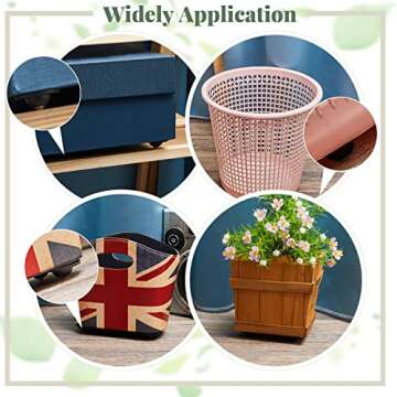 Honoson 16 Pcs Self Adhesive Caster Wheels Appliance Rollers Appliance Sliders for Kitchen Appliances 360° Swivel Universal Wheel Mini Small Kitchen (Black with 1 Steel Ball Style)