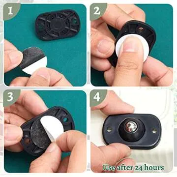 Honoson 16 Pcs Self Adhesive Caster Wheels Appliance Rollers Appliance Sliders for Kitchen Appliances 360° Swivel Universal Wheel Mini Small Kitchen (Black with 1 Steel Ball Style)