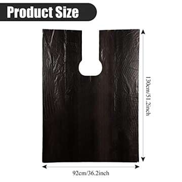 100 Disposable Salon Cape Waterproof Hair Dye Cutting Coloring Apron Shawl Barber Shampoo Cape (Blac...