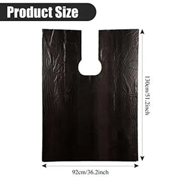 100 Disposable Salon Cape Waterproof Hair Dye Cutting Coloring Apron Shawl Barber Shampoo Cape (Blac...