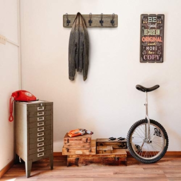 HBCY Creations 24" Rustic Coat Rack with 5 Hooks