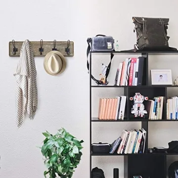 HBCY Creations 24" Rustic Coat Rack with 5 Hooks