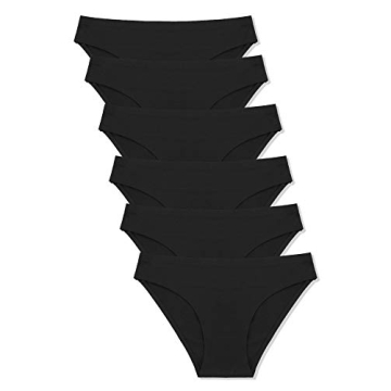 FINETOO 6 Pack Women’s Seamless Hipster Underwear No Show Panties Invisibles Briefs Soft Stretch B...