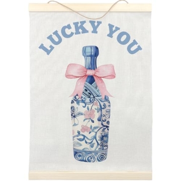 LKETW Blue Preppy Poster Hanger Frame 12x16 Inch, Lucky You Wall Art, Chinoiserie Decor, Coquette Wa...