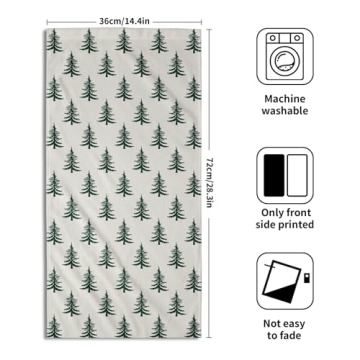 Aytipun Green Christmas Hand Towels Set of 2 for Holiday Decor