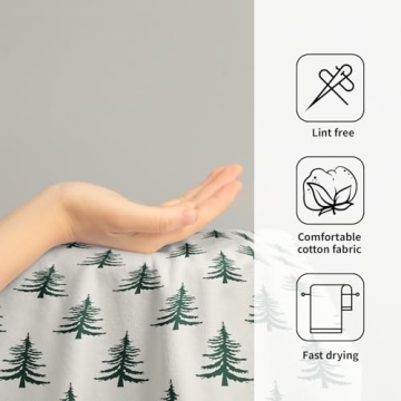 Aytipun Green Christmas Hand Towels Set of 2 for Holiday Decor