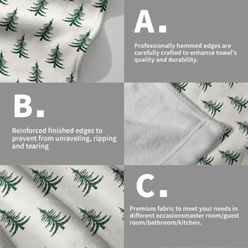 Aytipun Green Christmas Hand Towels Set of 2 for Holiday Decor