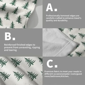 Aytipun Green Christmas Hand Towels Set of 2 for Holiday Decor