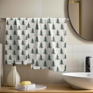 Aytipun Green Christmas Hand Towels Set of 2 for Holiday Decor