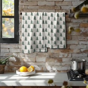 Aytipun Green Christmas Hand Towels Set of 2 for Holiday Decor