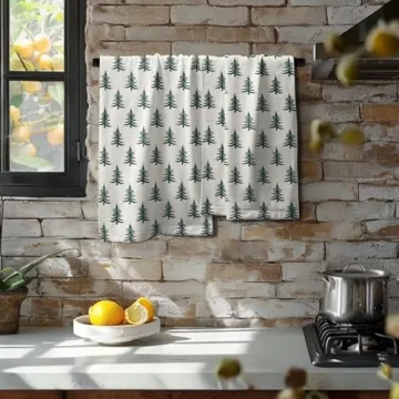 Aytipun Green Christmas Hand Towels Set of 2 for Holiday Decor