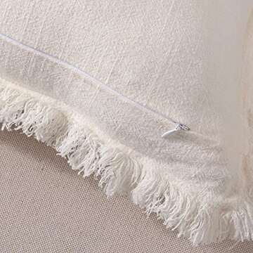 ATLINIA Linen Pillow Cover with Tassels for Elegant Home Styling