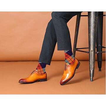 Colorful Fashion Dress Socks - 12 Assorted Pairs for Men