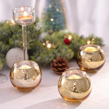 Buy Volens Gold Votive Candle Holder Set - 12 Beautiful Holders