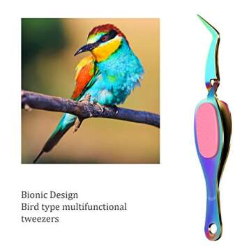 Craft Tweezers Cross Locking Precisiontweezers Stainless Steel Soft-grip Tweezers Pointed Tip Cutting Pliers for DIY Craft Jewelry Eyelash Extensions Nail Beading Tool(Curved Style,3 Pieces)