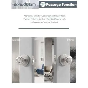 SORWDUERM Elegant Brushed Nickel Door Knobs for Interiors
