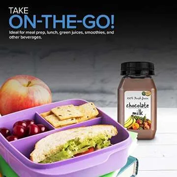 Stock Your Home 4 Ounce Mini Bottles for Mini Fridge, Reusable Juice Containers with Black Caps, Small Bottle for Liquids in Lunch Box, Clear Empty Plastic Container with Lids for Juicing (12 Pack)