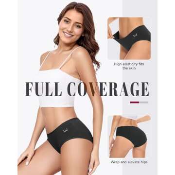 TANSTC Period Underwear for Women Heavy Flow Panties Menstrual Hipster Panty for Female Teens Girls Cotton 3PCS,S Black