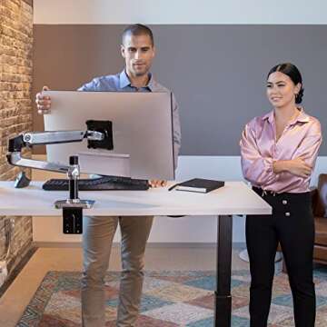 Ergotron – LX Premium Monitor Arm, Single Monitor Desk Mount – fits Flat Curved Ultrawide Computer Monitors up to 34 Inches, 7 to 25 lbs, VESA 75x75mm or 100x100mm – Polished Aluminum
