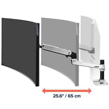 Ergotron – LX Premium Monitor Arm, Single Monitor Desk Mount – fits Flat Curved Ultrawide Computer Monitors up to 34 Inches, 7 to 25 lbs, VESA 75x75mm or 100x100mm – Polished Aluminum