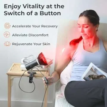 LifePro InfraGlow NIR & Red Light Therapy Lamp - Infrared Red Light Therapy Bulb with 18 LEDs & Clip...