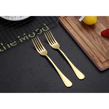 Kyraton 6-Piece Gold Dinner Fork Set for Weddings