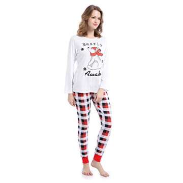 MyFav Matching Family Christmas Pajamas Set Soft Holiday Clothes Sleepwear