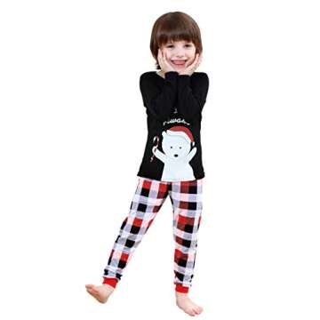 MyFav Matching Family Christmas Pajamas Set Soft Holiday Clothes Sleepwear