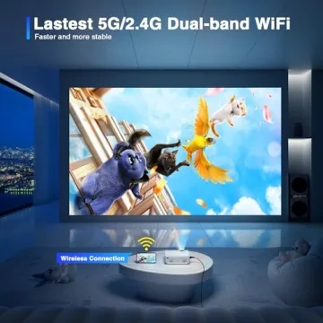 AuKing Projector 2024 WiFi and Bluetooth Full HD