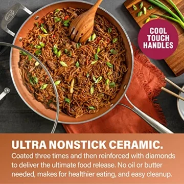 Gotham Steel 14 Inch Hammered Copper Nonstick Frying Pan