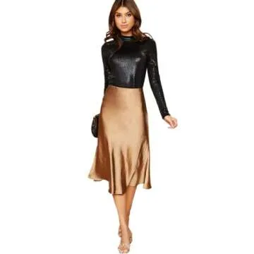 Floerns Women's Mock Neck Long Sleeve Crocodile Pattern T-Shirt Leather Tops Black S