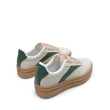 DREAM PAIRS Women's Platform Sneakers Walking Val Tennis Lace-Up Comfortable Casual Fashion Sneakers Shoes.,Size 7.5,Grey,SDFN2455W