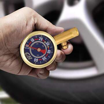 Durable Schrader Tire Gauge, 0-60 PSI for Precision Reading