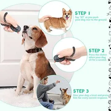 Saintrygo 4Pcs Dog Treat Pouch Magnetic Closure Small Dog Training Bag Pocket Sized Treat Pouch for Training with Dog Training Clicker (Black, Lake Blue)