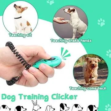 Saintrygo 4Pcs Dog Treat Pouch Magnetic Closure Small Dog Training Bag Pocket Sized Treat Pouch for Training with Dog Training Clicker (Black, Lake Blue)