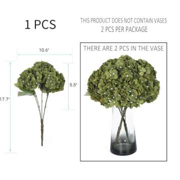 Kimura's Cabin 2Bouquets Fake Flowers Vintage Artificial Silk Hydrangea Flowers Bouquets 10Heads for...