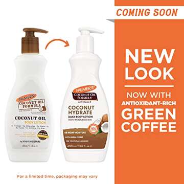 Palmer's Coconut Oil Formula Body Lotion for Dry Skin, Hand & Body Moisturizer with Green Coffee Extract & Vitamin E, Pump Bottle, 13.5 Fl Oz (Pack of 1)