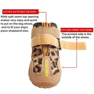 QUMY Dog Shoes for Large Dogs, Medium Dog Boots & Paw Protectors for Winter Snow Day, Summer Hot Pav...